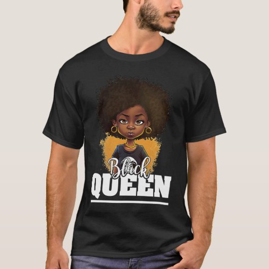 Black Queen For Proud African American Black Histo Tシャツ (正面)