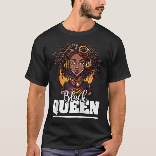 Black Queen For Proud African American Black Histo Tシャツ (正面)