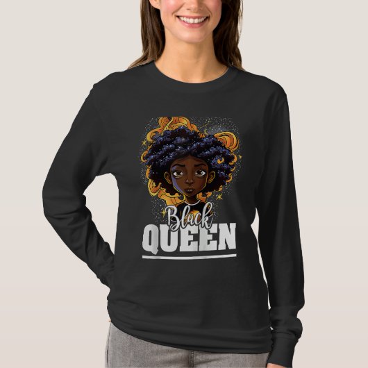 Black Queen For Proud African American Black Histo Tシャツ (正面)