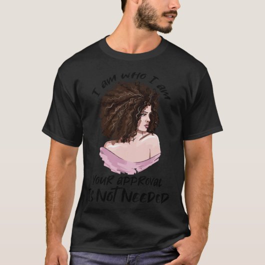 Black Queen Lady Curly Natural Afro African Americ Tシャツ (正面)