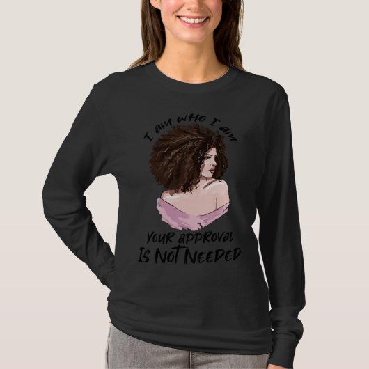 Black Queen Lady Curly Natural Afro African Americ Tシャツ (正面)