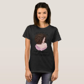 Black Queen Lady Curly Natural Afro African Americ Tシャツ (正面フル)