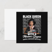 Black Queen Masters Degree Graduation Educated  招待状 (正面/裏面)