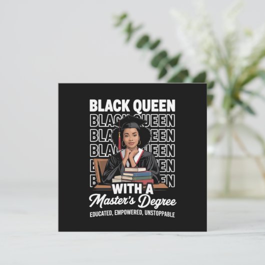 Black Queen Masters Degree Graduation Educated  招待状 (スタンド正面)