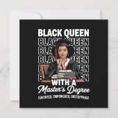 Black Queen Masters Degree Graduation Educated  招待状 (正面)