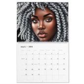 Black Queen Melanin Afrocentric Sista Dreads Locs カレンダー (3月 2026)