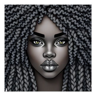 Black Queen Melanin Afrocentric Sista Dreads Locs ポスター