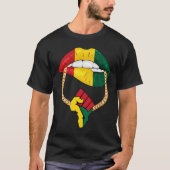 Black Queen Melanin Lips Africa Flag Pride BHM Bla Tシャツ (正面)