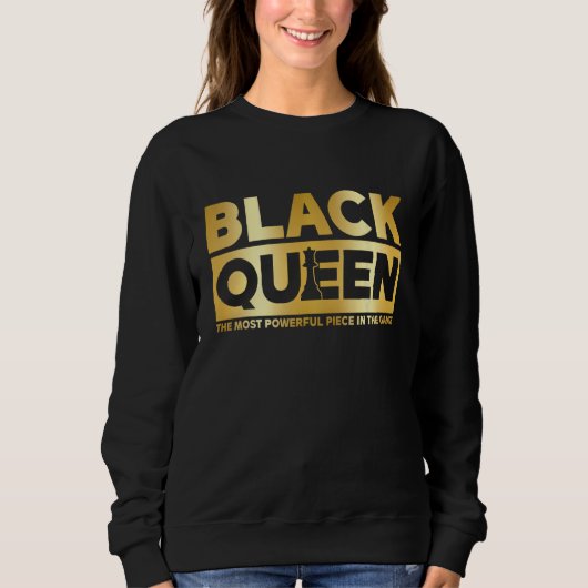 Black Queen Most Powerful Chess African American W スウェットシャツ (正面)