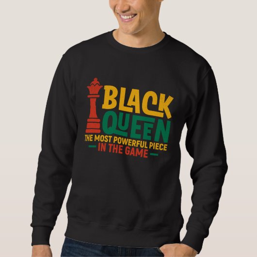 Black Queen Most Powerful Chess African American W スウェットシャツ (正面)
