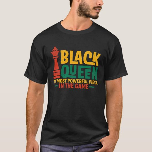 Black Queen Most Powerful Chess African American W Tシャツ (正面)