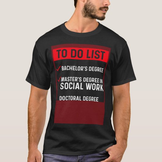 Black Queen MSW Social Work To Do Masters Graduati Tシャツ (正面)