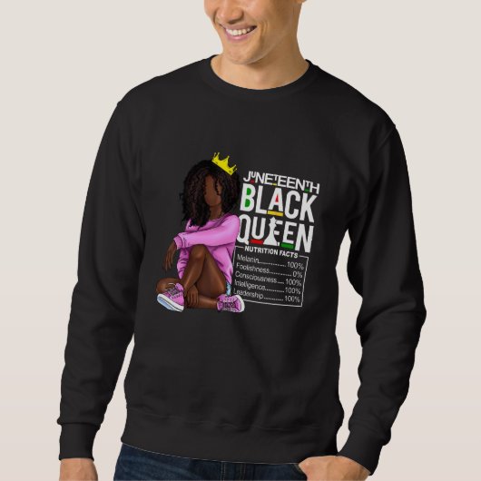 Black Queen Nutritional Facts African American Wom スウェットシャツ (正面)