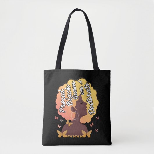 Black Queen PhD Doctorate Degree Graduation EdD Ps トートバッグ (正面)