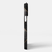 Black Quilted Leather & Gold Studs Phone Case iPhoneケース (右側面)