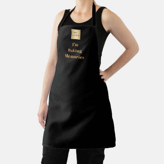 Black quote baking business logo エプロン (インサイチュ)