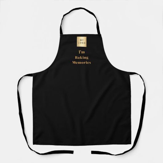 Black quote baking business logo エプロン (正面)
