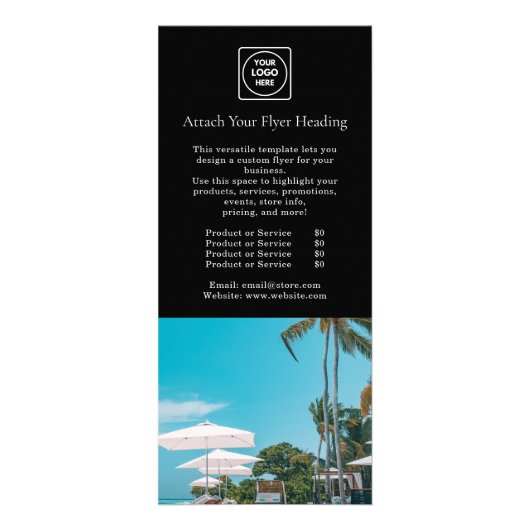 Black Rack Card | Custom Modern Photo Business ラックカード (正面)