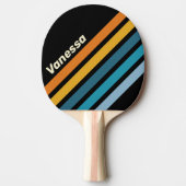 Black Rainbow Angled Striping with Name 卓球ラケット (正面)
