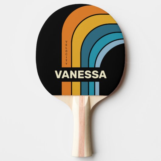 Black Rainbow Arch with Name 卓球ラケット (正面)