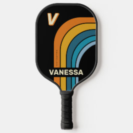 Black Rainbow Arch with Name & Initial  ピックルボールラケット