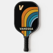 Black Rainbow Arch with Name & Initial ピックルボールラケット (裏面)