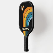 Black Rainbow Arch with Name & Initial ピックルボールラケット (左)