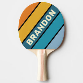 Black Rainbow Bold Striped with Name 卓球ラケット
