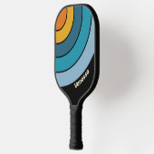 Black Rainbow Circle Stripe with Name ピックルボールラケット (左)