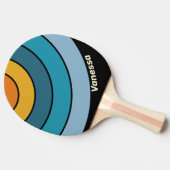 Black Rainbow Circle Stripe with Name 卓球ラケット (横)