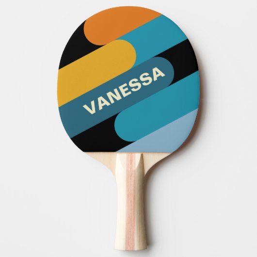 Black Rainbow Fusion with Name 卓球ラケット (正面)
