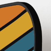 Black Rainbow Horizon Striping with Name ピックルボールラケット (左詳細)