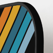 Black Rainbow Striped with Name ピックルボールラケット (左詳細)