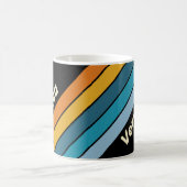 Black Rainbow Stripes with Name コーヒーマグカップ (中央)
