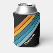 Black Rainbow Stripes with Name 缶クーラー (缶裏面)