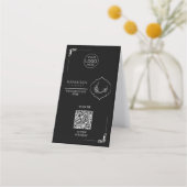 Black Ramadan QR Code Table Tent | Iftar Menu Sign ロイヤリティカード (裏面)