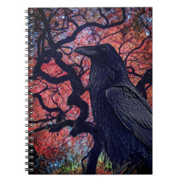 Black Raven and Gnarly Japanese Maple ノートブック