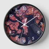 Black Raven and Gnarly Japanese Maple 壁時計 (正面)