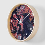 Black Raven and Gnarly Japanese Maple 壁時計 (傾斜)