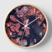 Black Raven and Gnarly Japanese Maple 壁時計 (正面)