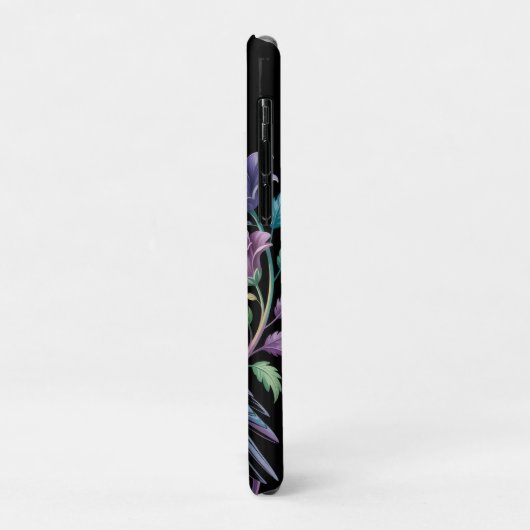 Black Raven Floral Case-Mate iPhoneケース (裏面/左)