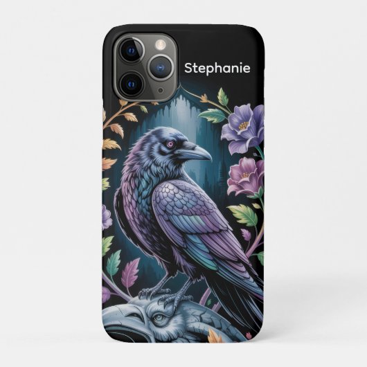 Black Raven Floral Case-Mate iPhoneケース (裏)