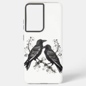 Black Raven Pair Filigree Design Samsung Galaxyケース (裏面)