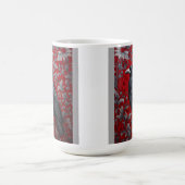 Black Raven Red Floral William Morris Inspired コーヒーマグカップ (中央)