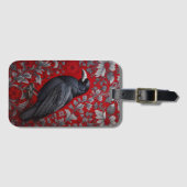 Black Raven Red Floral William Morris Inspired ラゲッジタグ (正面横)