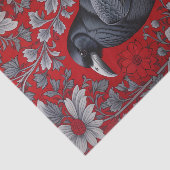 Black Raven Red Floral William Morris Inspired 薄葉紙 (詳細)