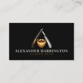 Black+Razor+Golden+Beard+Logo+Barber+Shop 名刺 (正面)