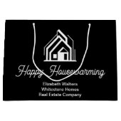 Black Real Estate Company Custom Housewarming ラージペーパーバッグ (正面)