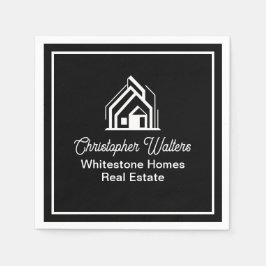 Black Real Estate Company Custom Realtor Party スタンダードカクテルナプキン