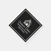 Black Real Estate Company Custom Realtor Party スタンダードカクテルナプキン (角)